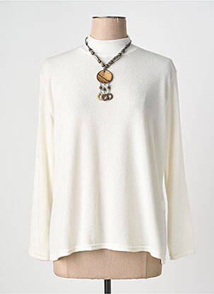 Pull stretch manches longues blanc 20/20 femme