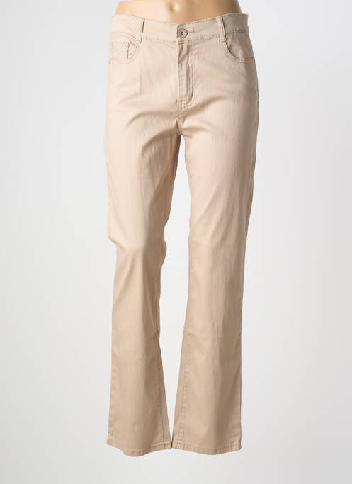 Pantalon droit stretch taille normale beige VIDY'L femme