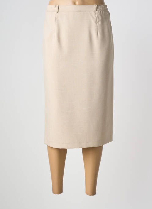 Jupe mi-longue coupe droite beige 20/20 femme