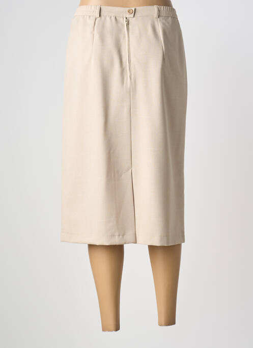 Jupe mi-longue coupe droite beige 20/20 femme