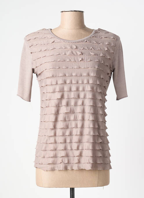 T-shirt stretch manches courtes beige PLURIELLES femme