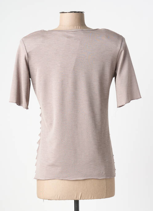 T-shirt stretch manches courtes beige PLURIELLES femme