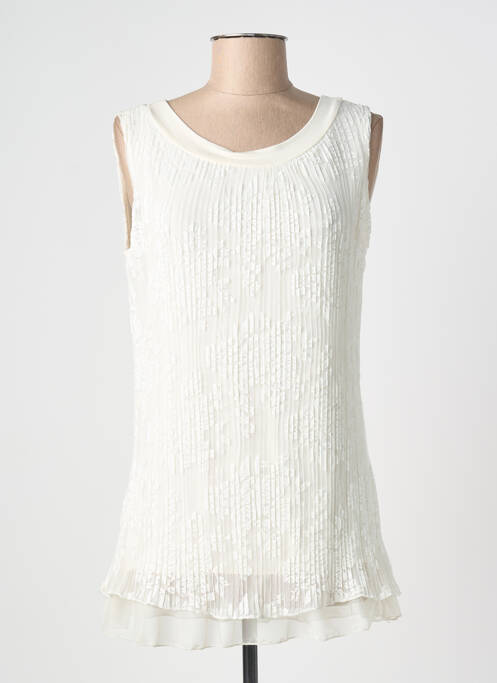 Top stretch sans manche blanc PLURIELLES femme