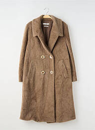 Manteau long coupe droite sans capuche marron MANGO femme