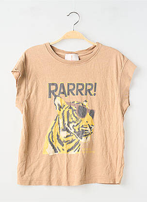 T-shirt coupe droite manches courtes marron IMPREVU femme