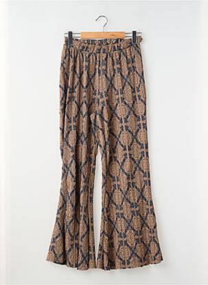 Pantalon droit tissage crêpe marron ZARA femme