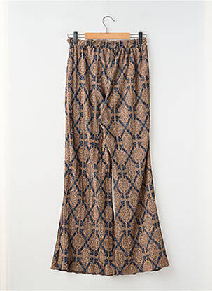 Pantalon droit tissage crêpe marron ZARA femme