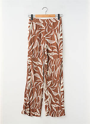 Pantalon droit tissage crêpe taille normale marron KIABI femme