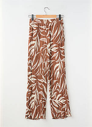 Pantalon droit tissage crêpe taille normale marron KIABI femme