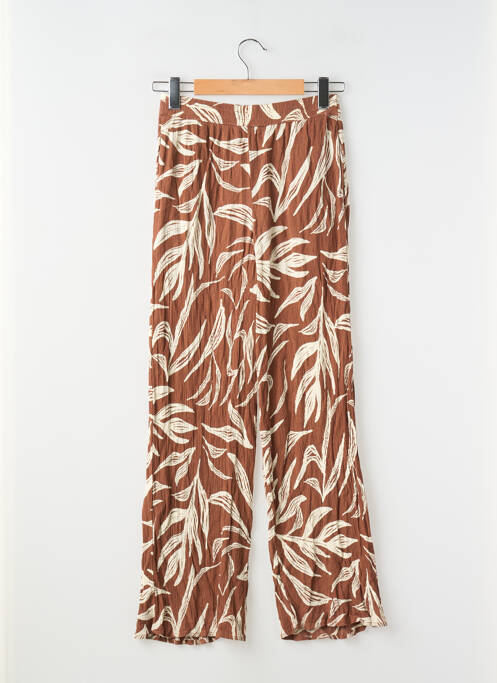 Pantalon droit tissage crêpe taille normale marron KIABI femme