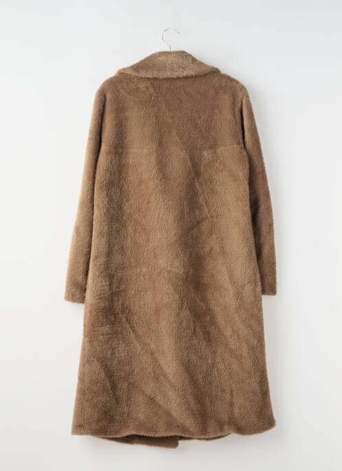 Manteau long coupe droite sans capuche marron MANGO femme
