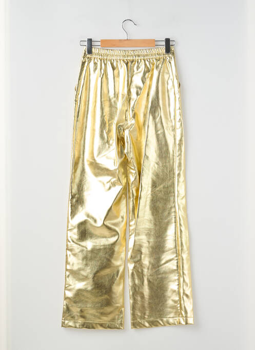 Pantalon droit fermeture zippée sous rabat boutonné taille normale or ANGE femme