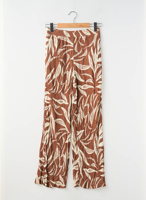 Pantalon droit taille élastique taille normale marron KIABI femme