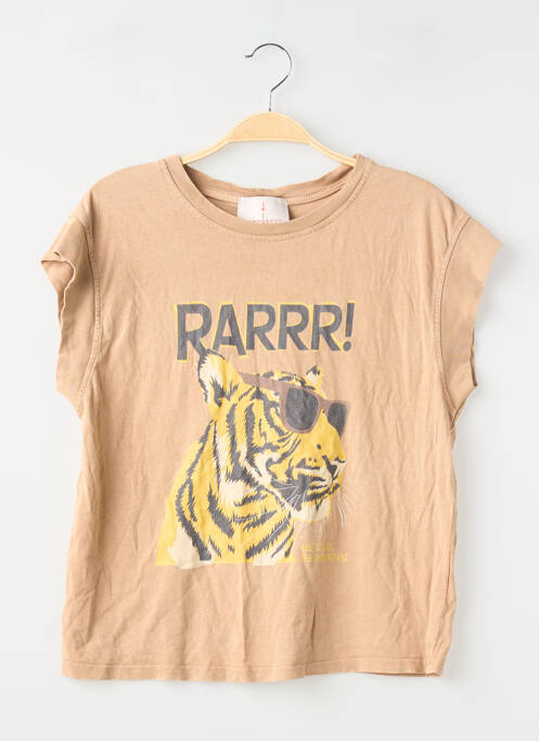 T-shirt coupe droite manches courtes marron IMPREVU femme