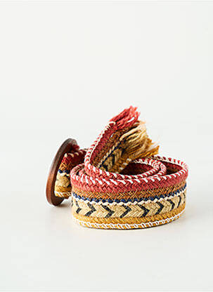 Ceinture tissage tressé jaune SANS MARQUE femme