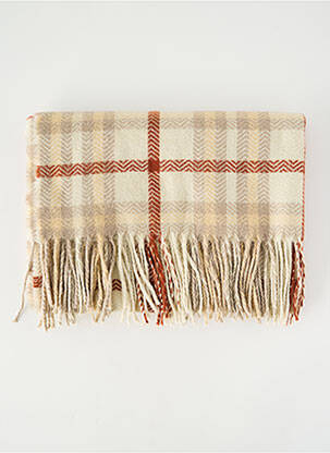 Echarpe finition franges beige SANS MARQUE femme