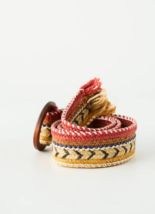 Ceinture tissage tressé jaune SANS MARQUE femme