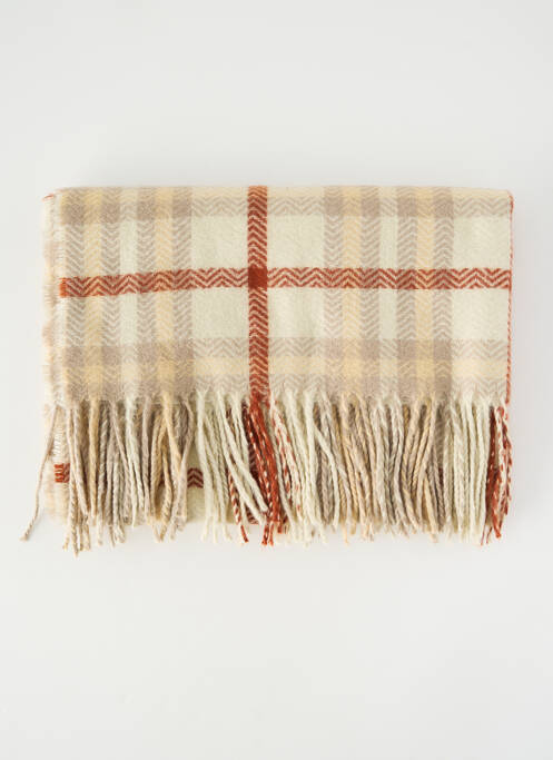 Echarpe finition franges beige SANS MARQUE femme