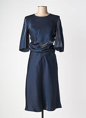 Robe mi-longue manches longues manches longues bleu COP COPINE femme