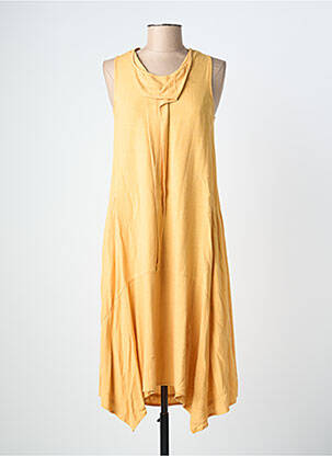 Robe mi-longue sans manche sans manche jaune SEMIOLOGY femme