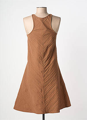 Robe mi-longue sans manche sans manche marron SEMIOLOGY femme