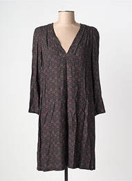 Robe mi-longue imprimé fantaisie manches longues noir COP COPINE femme