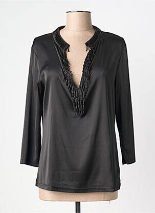 Top coupe cintrée manches longues noir DIEGO REIGA femme