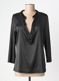 Top coupe cintrée manches longues noir DIEGO REIGA femme