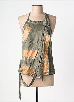 Top coupe cintrée sans manche vert SEMIOLOGY femme