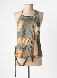Top coupe cintrée sans manche vert SEMIOLOGY femme