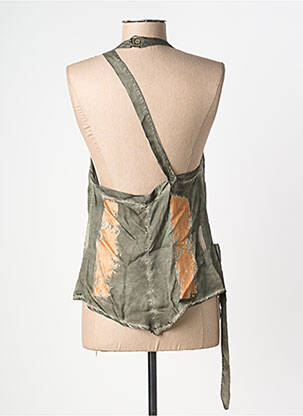 Top coupe cintrée sans manche vert SEMIOLOGY femme