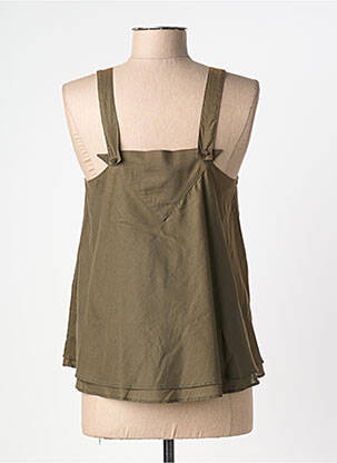 Top col carré sans manche vert SEMIOLOGY femme