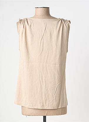 Top coupe cintrée sans manche beige SEMIOLOGY femme