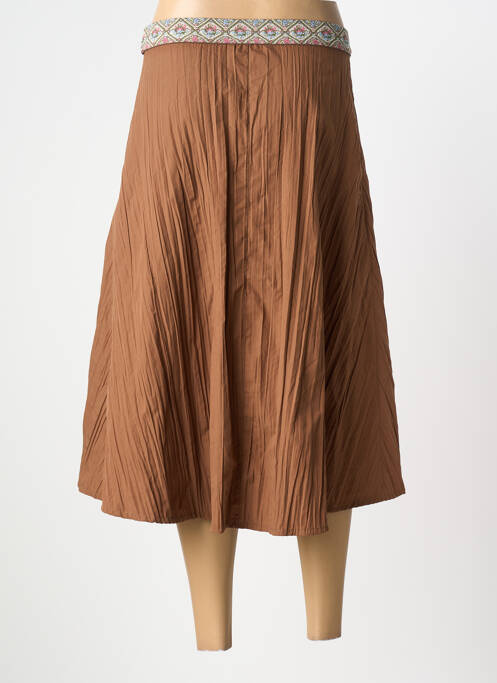 Jupe mi-longue marron SEMIOLOGY femme