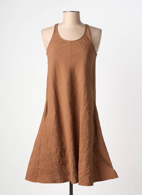 Robe mi-longue marron SEMIOLOGY femme