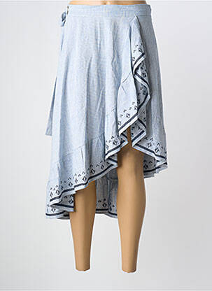 Jupe mi-longue coupe évasée bleu SUNCOO femme