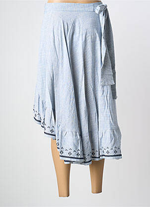 Jupe mi-longue coupe évasée bleu SUNCOO femme