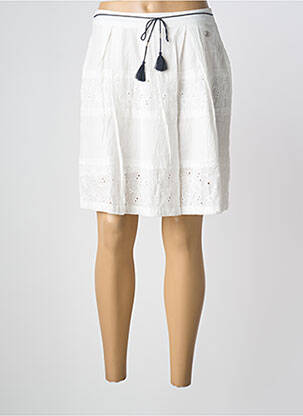 Jupe courte coupe droite blanc LOLA ESPELETA femme