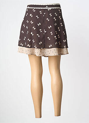 Jupe courte coupe évasée marron MISMASH femme