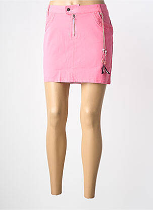 Jupe courte coupe droite rose LOLA ESPELETA femme