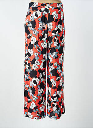 Pantalon droit tissage crêpe taille normale rouge SUNCOO femme
