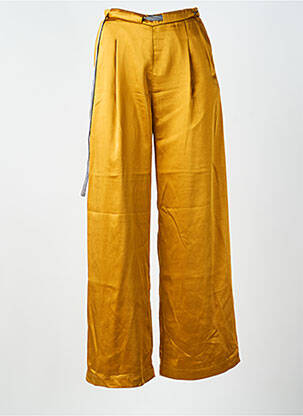 Pantalon droit taille normale taille normale jaune SUNCOO femme