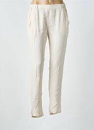 Pantalon slim taille élastique taille normale beige SUNCOO femme
