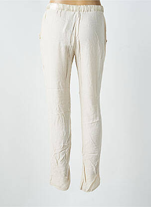 Pantalon slim taille élastique taille normale beige SUNCOO femme