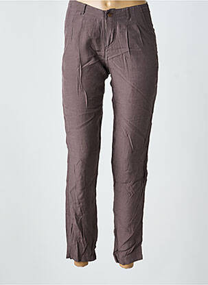 Pantalon chino fermeture zippée sous rabat boutonné taille normale gris LOLA ESPELETA femme