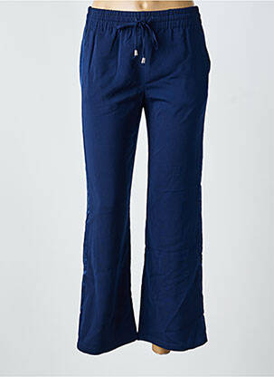 Pantalon droit tissage crêpe taille normale bleu FRANSA femme