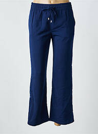 Pantalon droit tissage crêpe taille normale bleu FRANSA femme