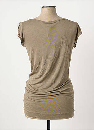 Top stretch manches courtes vert POUSSIERE D'ETOLE femme