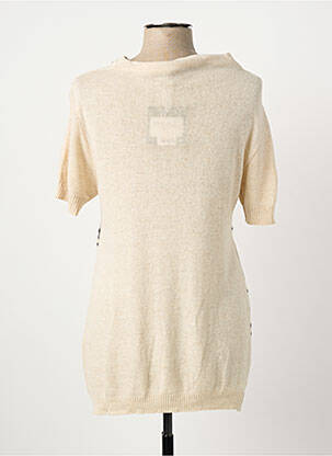 Robe pull stretch manches courtes beige POUSSIERE D'ETOLE femme