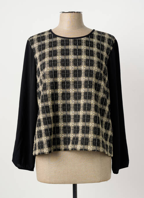 Top coupe cintrée manches longues noir POUSSIERE D'ETOLE femme